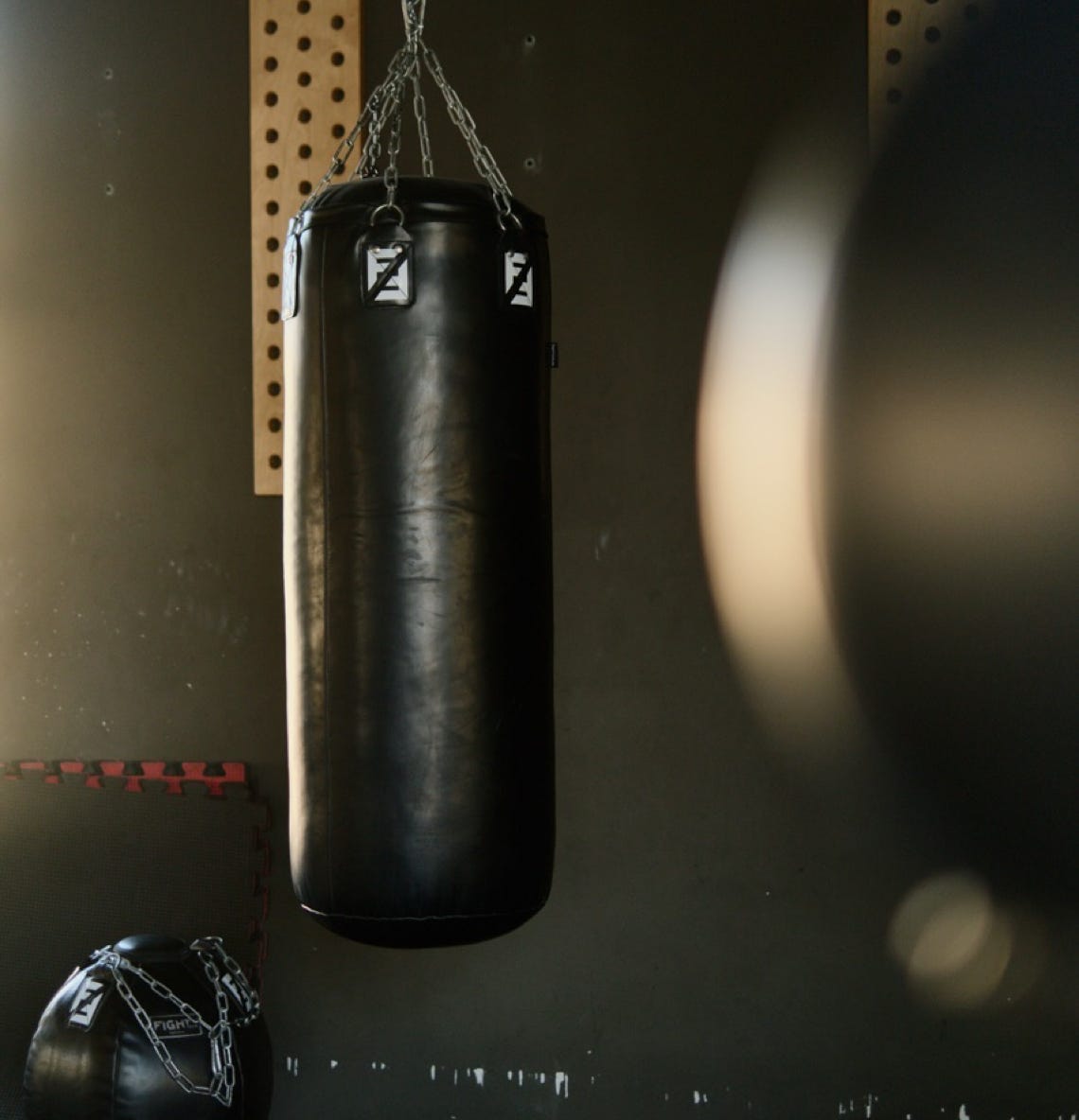 picture of boxers punch bag and gym equipment